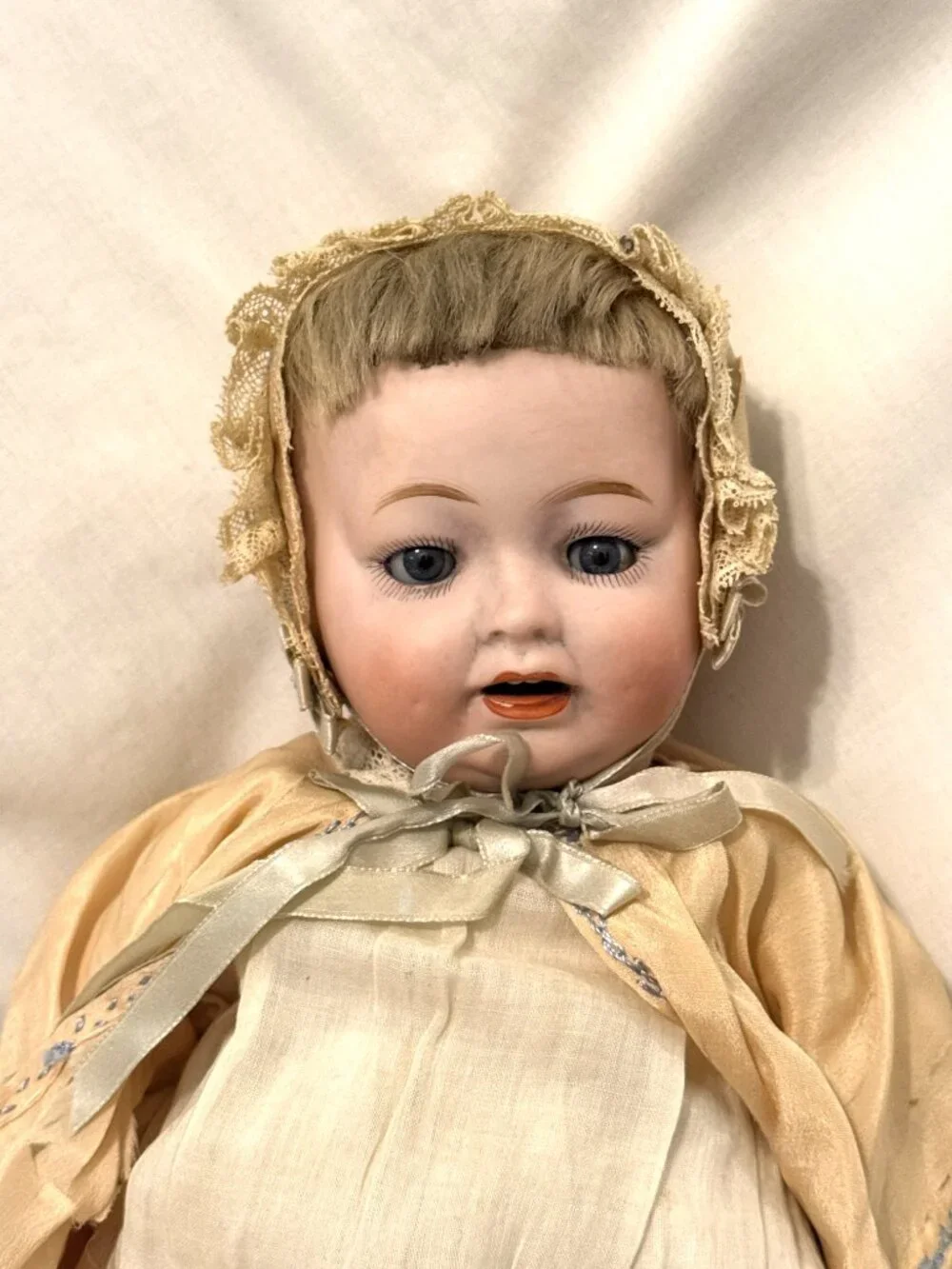 Antique Japan 16” Bisque Head Morimura Brothers Porcelain Baby Doll 1920s